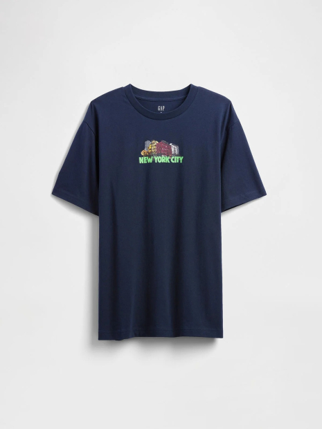Мужская футболка GAP с принтом 1159865351 (Синий L)