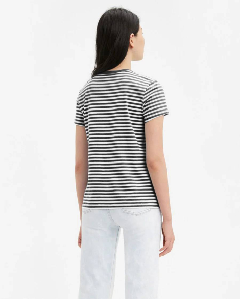 Женская футболка Levi's в полоску 1159865503 (Черный/Белый S)