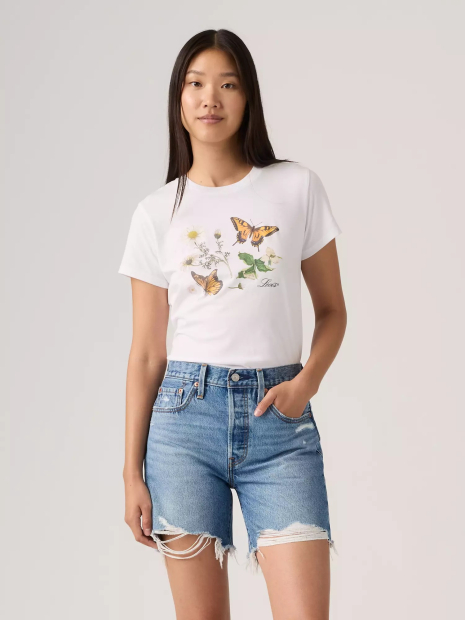 Женская футболка Levi's с принтом 1159865453 (Белый M)