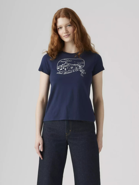 Женская футболка Levi's с принтом 1159865463 (Синий M)