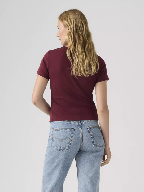 Женская футболка Levi's с принтом 1159865476 (Бордовый M)