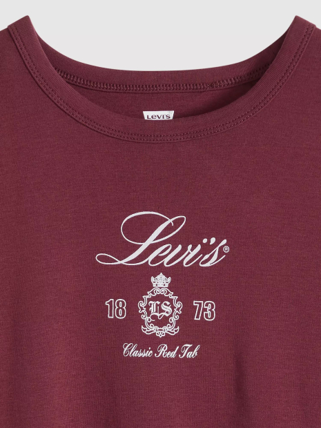 Женская футболка Levi's с принтом 1159865476 (Бордовый M)