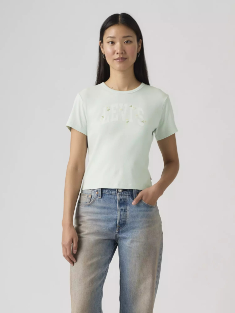 Жіноча футболка з логотипом Levi's 1159865497 (Блакитний S)