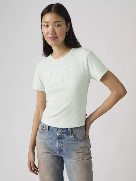 Жіноча футболка з логотипом Levi's 1159865497 (Блакитний S)