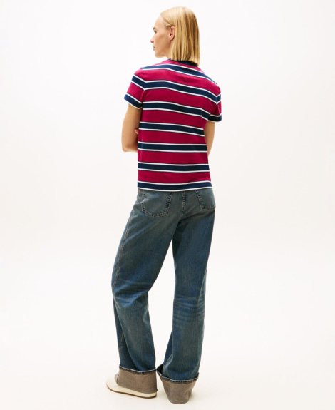 Женская футболка Tommy Hilfiger в полоску 1159865586 (Розовый/Синий M)