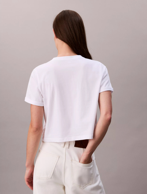 Женская укороченная футболка Calvin Klein с логотипом 1159865589 (Белый XS)