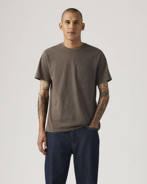 Чоловічі футболки з кишенею Levi's 1159865602 (Коричневий L)