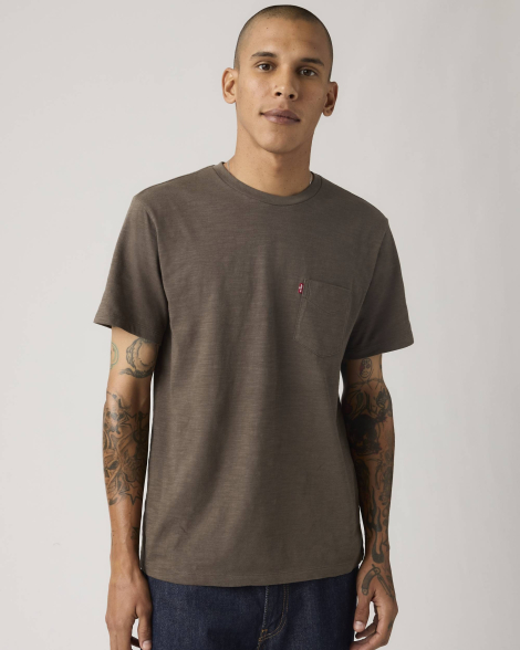 Чоловічі футболки з кишенею Levi's 1159865602 (Коричневий L)