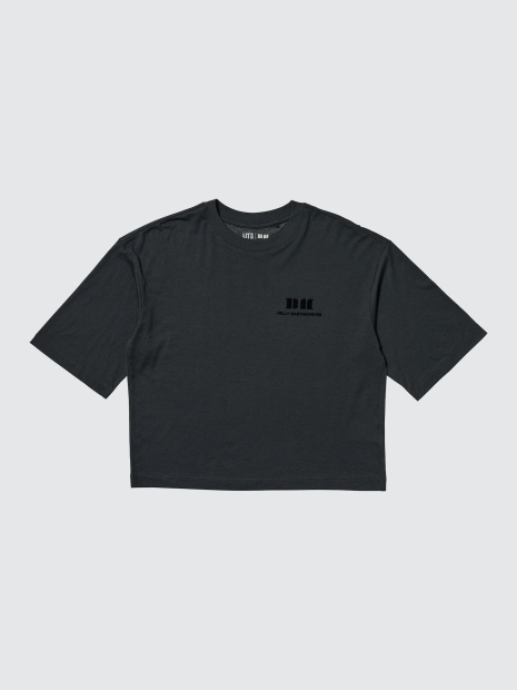 Укороченная лёгкая футболка UNIQLO 1159874175 (Черный XS)