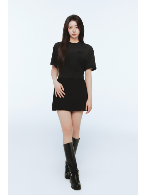 Укороченная лёгкая футболка UNIQLO 1159874175 (Черный XS)