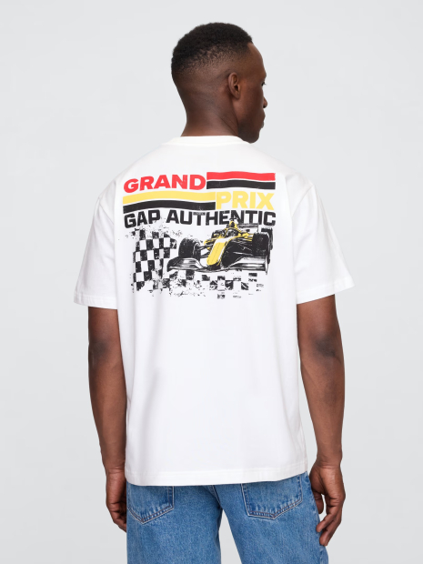 Мужская футболка GAP с принтом 1159895383 (Белый L)