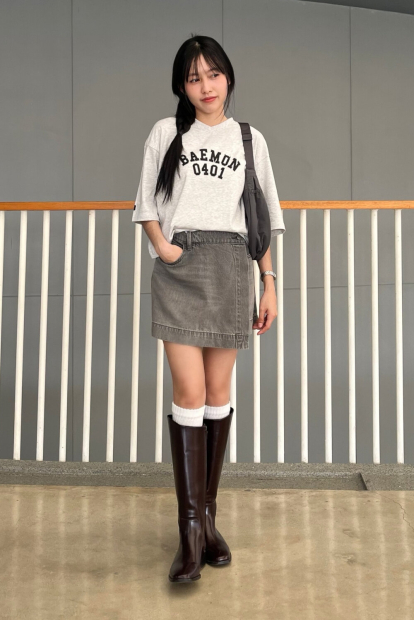 Укорочена футболка UNIQLO з принтом 1159902182 (Сірий XL)
