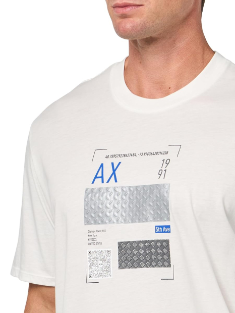 Футболка Armani Exchange с принтом 1159932936 (Молочный XXL)