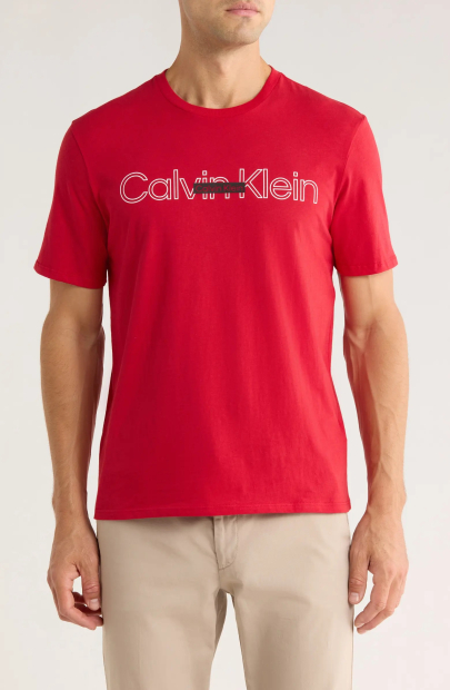 Чоловічі футболки з логотипом Calvin Klein 1160172806 (Червоний M)