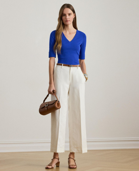 Жіноча футболка Ralph Lauren з V-подібним вирізом 1160200508 (Синій XXL)