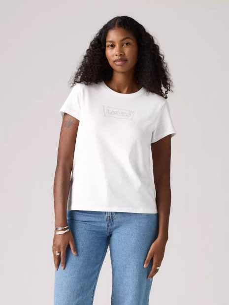 Женская футболка Levi's с логотипом из страз 1160262070 (Белый XXL)