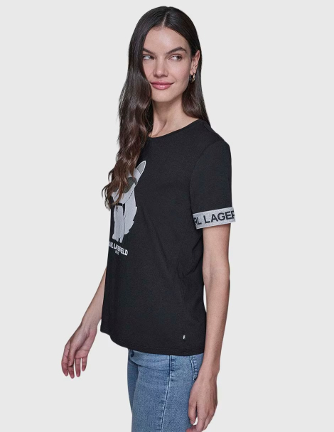 Женская футболка с принтом Karl Lagerfeld Paris 1160455049 (Черный L)