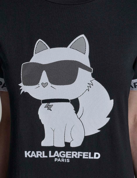 Женская футболка с принтом Karl Lagerfeld Paris 1160455049 (Черный L)