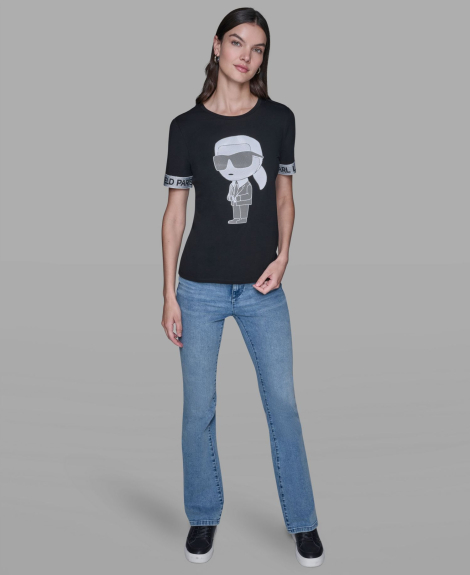Женская футболка с принтом Karl Lagerfeld Paris 1160455673 (Черный M)