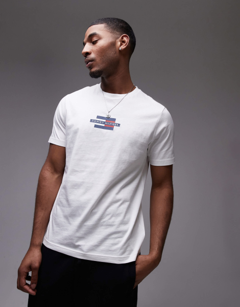 Мужская футболка Tommy Hilfiger с логотипом 1160457879 (Белый XXL)