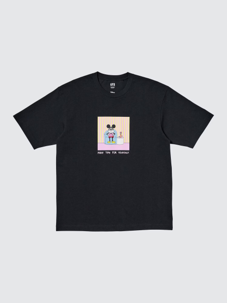 Футболка UNIQLO з принтом Mickey Mouse 1160536387 (Чорний L)