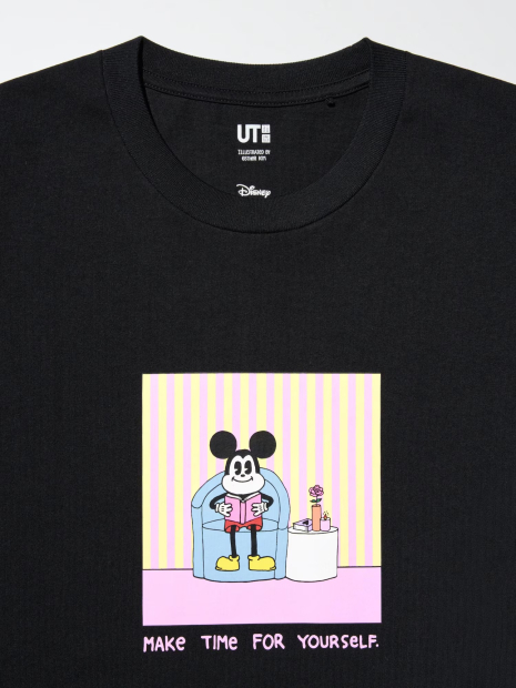 Футболка UNIQLO з принтом Mickey Mouse 1160536387 (Чорний L)