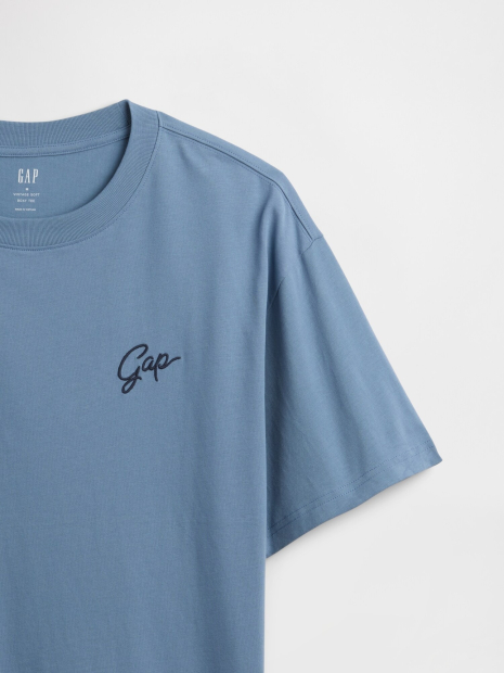 Мужская футболка GAP с вышитым логотипом 1160654925 (Синий XXL)