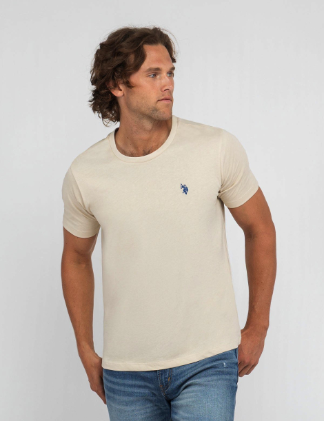 Футболка U.S. Polo Assn с логотипом 1160711322 (Бежевый S)