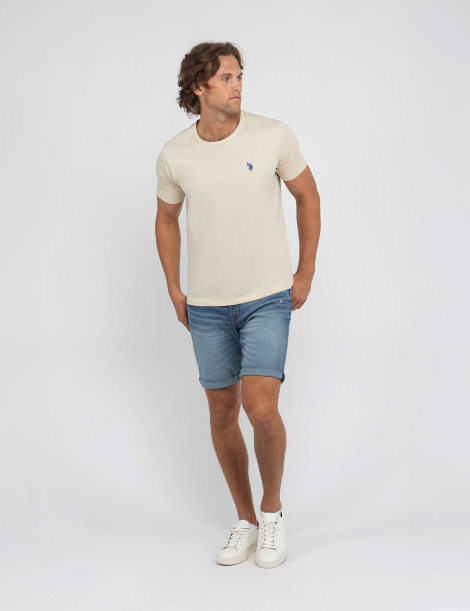 Футболка U.S. Polo Assn с логотипом 1160711322 (Бежевый S)