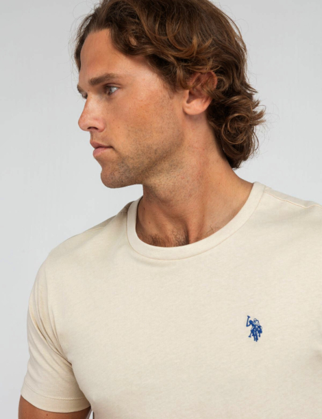 Футболка U.S. Polo Assn с логотипом 1160711322 (Бежевый S)
