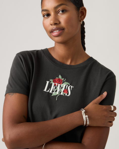 Жіноча футболка Levi's з вишивкою 1160748797 (Сірий S)