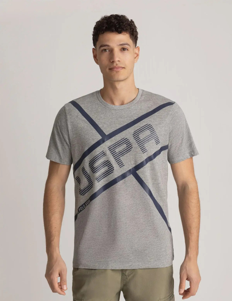Футболка U.S. Polo Assn с логотипом 1160787458 (Серый L)