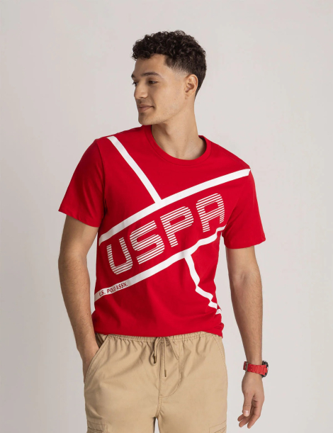 Футболка U.S. Polo Assn с логотипом 1160790841 (Красный M)