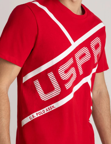 Футболка U.S. Polo Assn с логотипом 1160789836 (Красный XXL)