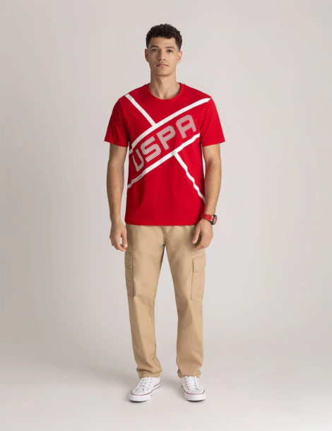 Футболка U.S. Polo Assn с логотипом 1160790841 (Красный M)