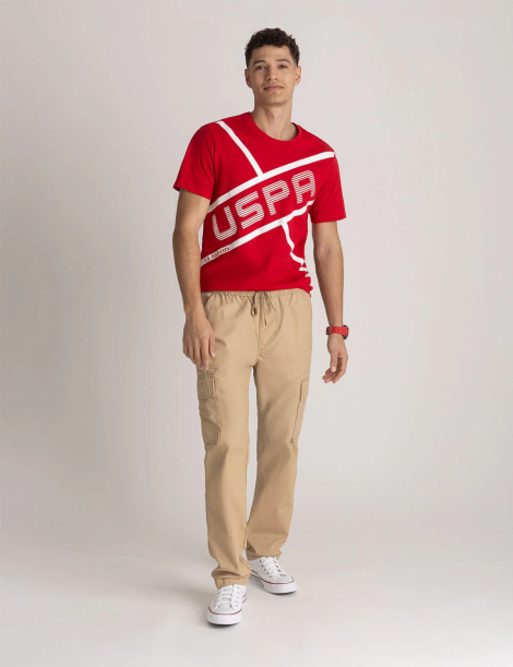 Футболка U.S. Polo Assn с логотипом 1160789836 (Красный XXL)