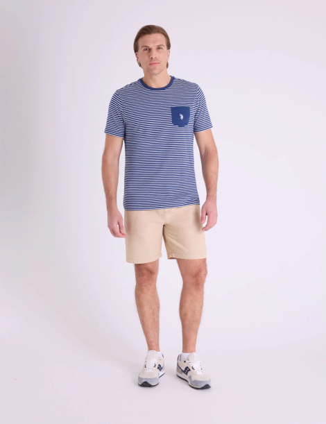 Футболка U.S. Polo Assn с карманом 1160793923 (Синий/Белый M)