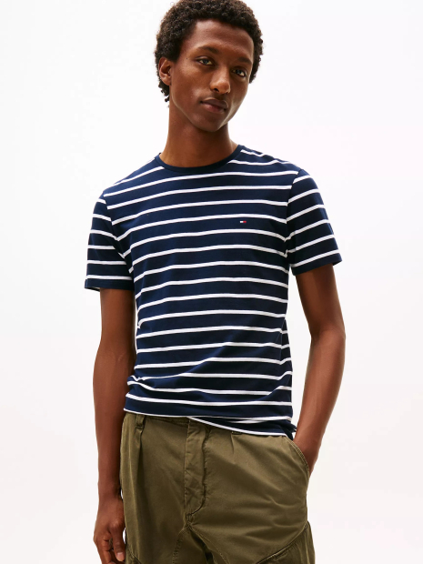 Мужская футболка Tommy Hilfiger 1160857869 (Синий/Белый L)