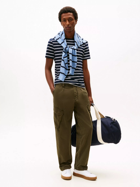 Мужская футболка Tommy Hilfiger 1160857358 (Синий/Белый XL)