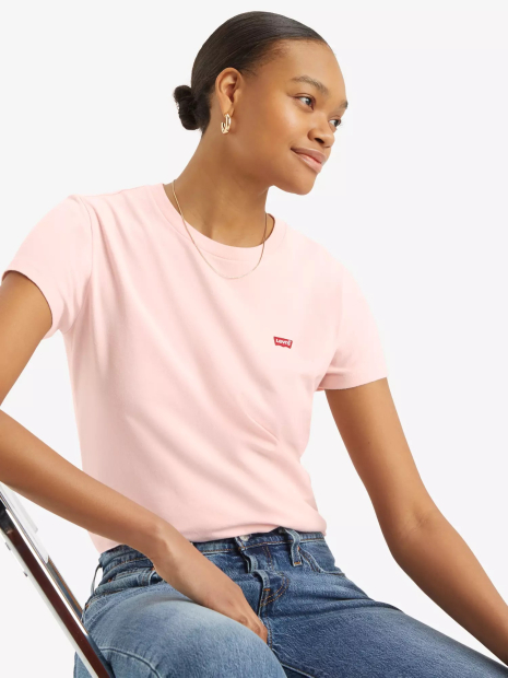Жіноча футболка з логотипом Levi's 1160933454 (Рожевий S)