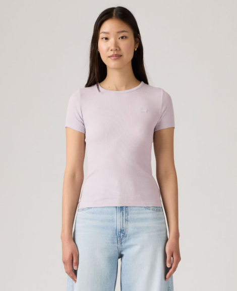 Жіноча футболка Levi's в рубчик 1161036361 (бузковий XL)