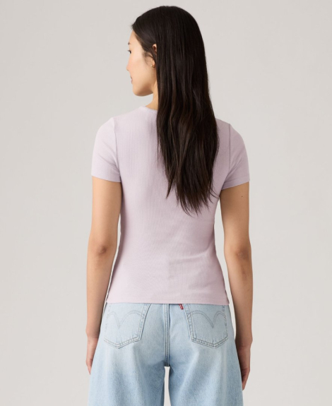 Жіноча футболка Levi's в рубчик 1161036361 (бузковий XL)