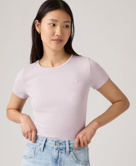 Жіноча футболка Levi's в рубчик 1161036361 (бузковий XL)
