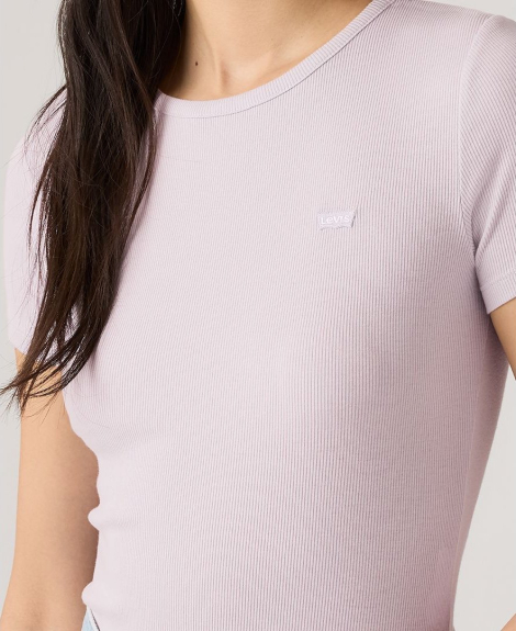 Жіноча футболка Levi's в рубчик 1161036361 (бузковий XL)
