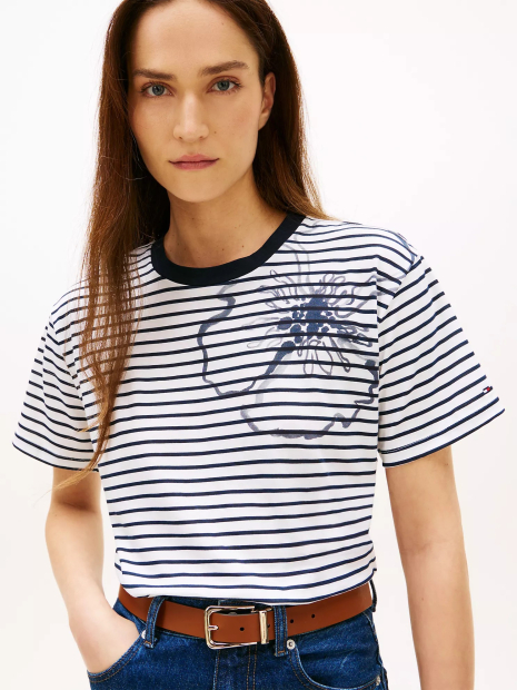 Футболка Tommy Hilfiger в смужку 1161081321 (Білий M)