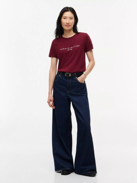 Женская футболка Tommy Hilfiger с логотипом 1161303040 (Бордовый L)