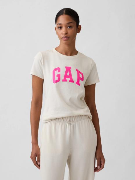 Женская футболка GAP с логотипом 1161171124 (Молочный XL)