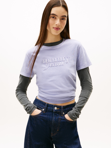 Футболка Tommy Hilfiger з логотипом 1161210646 (бузковий M)