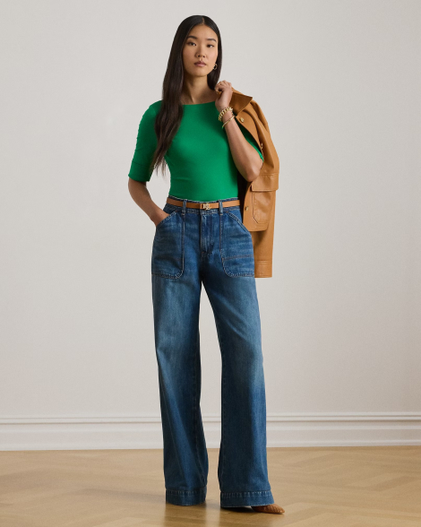 Женская футболка Ralph Lauren 1161247189 (Зеленый L)