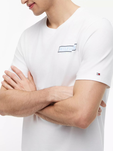 Чоловічі футболки Tommy Hilfiger з принтом ззаду 1161251425 (Білий XXL)